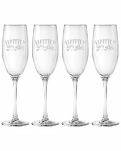 Susquehanna Glass Set Of Four 8oz Happily Ever After Flutes Home Bar Carts & Accessories