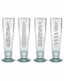Susquehanna Glass Company Set Of 4 14oz Tall Pilsner Glasses Home Bar Carts & Accessories