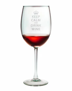 Susquehanna Glass Keep Calm & Drink Wine Set Of 4 19oz Wine Glasses Home Drinkware