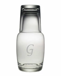 Susquehanna Glass Monogrammed 32oz Night Bottle, (A-Z) Home Drinkware