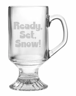 Susquehanna Glass Ready Set Snow Set Of 4 Irish Coffee Footed Mugs Home Bar Carts & Accessories