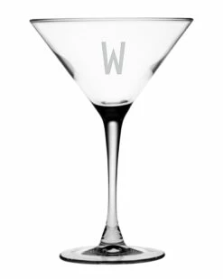 Susquehanna Glass Monogrammed Set Of Four 7.5oz Martini Glasses, (A-Z) Home Drinkware