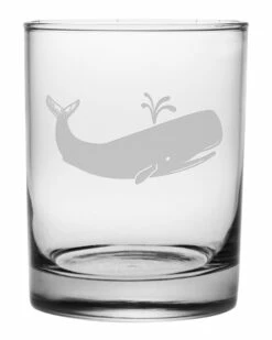 Susquehanna Glass Whale Set Of Four 14oz Rock Glasses Home Bar Carts & Accessories