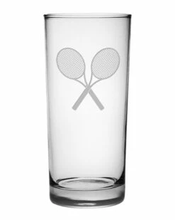 Susquehanna Glass Tennis Set Of Four 15oz Hi Ball Glasses Home Bar Carts & Accessories