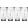 Susquehanna Glass Set Of 4 Hula Girl Hiball Glass Home Bar Carts & Accessories
