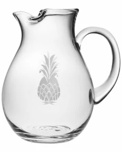 Susquehanna Glass Pineapple Handcut Classic Round Pitcher Home Bar Carts & Accessories