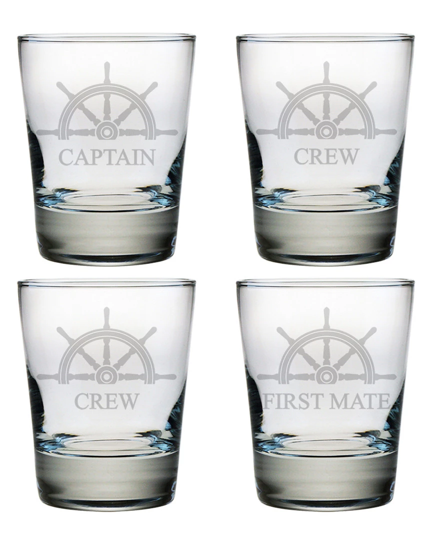 Susquehanna Glass "Captains" Set Of 4 Double Old Fashioned Glasses Home Bar Carts & Accessories