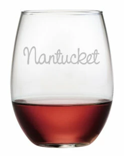 Susquehanna Glass Nantucket Set Of 4 21oz Stemless Wine Glasses Home Bar Carts & Accessories