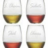 Susquehanna Glass Cheers Around The World Set Of 4 21oz Stemless Home Drinkware