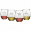 Susquehanna Glass "Crowns" Set Of 4 21oz Stemless Glasses Home Bar Carts & Accessories