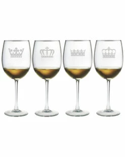 Susquehanna Glass Crowns Set Of 4 Wine Glasses Home Drinkware