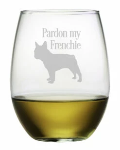 Susquehanna Glass Set Of Four 21oz Pardon My Frenchie Stemless Wine Glasses Home Drinkware