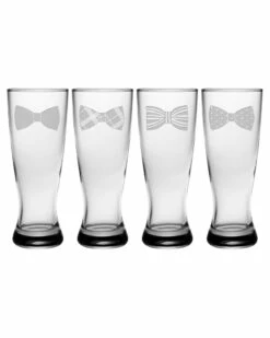Susquehanna Glass Set Of Four 20oz Bowties Pilsner Home Bar Carts & Accessories