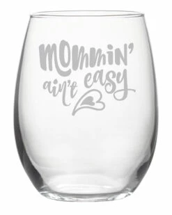 Susquehanna Glass Mommin' Ain't Easy Stemless Wine & Gift Box Home Bar Carts & Accessories