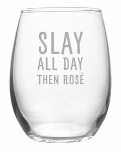 Susquehanna Glass Slay All Day Stemless Wine & Gift Box Home Bar Carts & Accessories