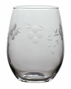 Susquehanna Glass Set Of 4 Alice Hand-Cut Stemless Wine Home Drinkware