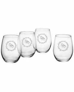 Susquehanna Glass Set Of 4 Perch Stemless Wine Home Bar Carts & Accessories