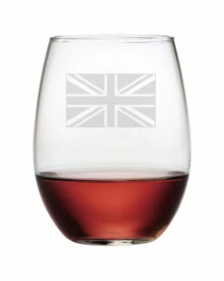 Susquehanna Glass Union Jack Set Of Four 21oz Stemless Glasses Home Bar Carts & Accessories