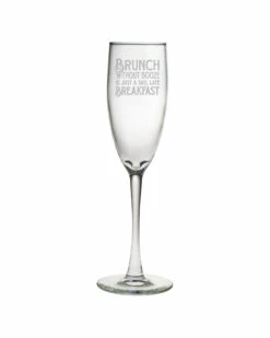 Susquehanna Glass Set Of Two 5.75oz Brunch Booze Champagne Flutes Home Drinkware