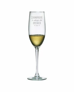 Susquehanna Glass Susquehanna Set Of Two 8oz Champagne Is Always The Answer Flutes Home Drinkware