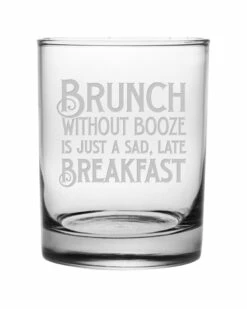 Susquehanna Glass Set Of Four 14oz Brunch Booze Rocks Glasses Home Bar Carts & Accessories