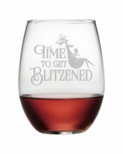 Susquehanna Glass Blitzened Set Of Four Stemless 21oz Wine Glasses Home Bar Carts & Accessories