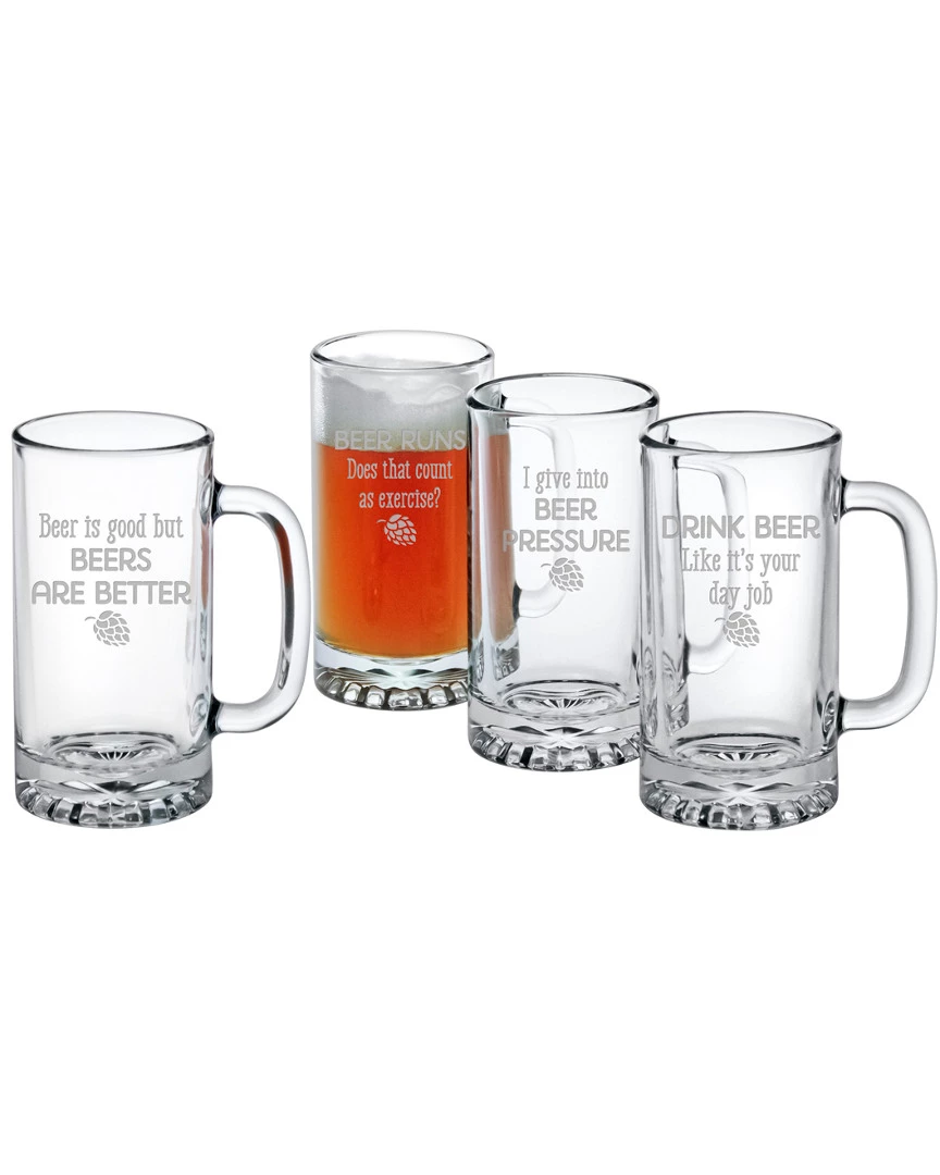 Susquehanna Glass Set Of Four 16oz Beers Are Better Pub Mugs Home Bar Carts & Accessories