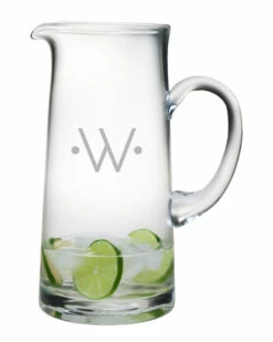 Susquehanna Glass Monogrammed 60oz Dot Tankard Pitcher, (A-Z) Home Drinkware