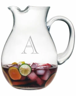 Susquehanna Glass Monogrammed 90oz Engraver Classic Round Pitcher, (A-Z) Home Drinkware