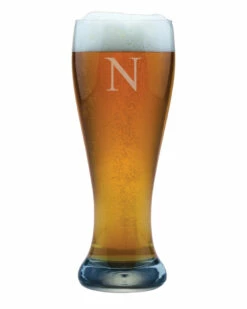 Susquehanna Glass Monogrammed Set Of Four 23oz Weizenbier Glasses, (A-Z) Home Drinkware