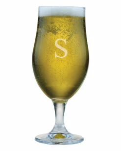 Susquehanna Glass Monogrammed Set Of 4 Beer Chalices, (A-Z) Home Bar Carts & Accessories