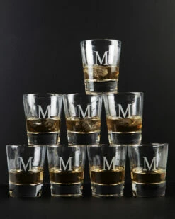 Susquehanna Glass Monogrammed Set Of 8 DOF Glasses, (A-Z) Home Drinkware