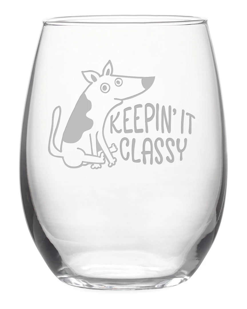 Susquehanna Glass Set Of 4 Classy Dog Stemless Wine Tumblers Home Pet Supplies