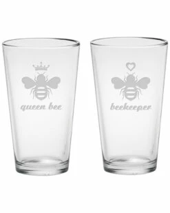 Susquehanna Glass Set Of 2 The Hive Pint Glass Home Drinkware
