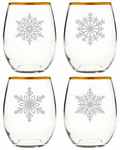 Susquehanna Glass 4pk Stemless Wine Glasses Home Linens