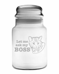 Susquehanna Glass Let Me Ask My Boss Apothecary Jar Home Dinnerware