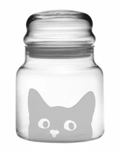 Susquehanna Glass Curious Cat Medium Apothecary Jar Home Dinnerware