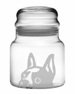 Susquehanna Glass Curious Boston Terrier Medium Apothecary Jar Home Dinnerware