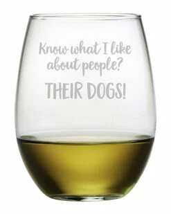 Susquehanna Glass Their Dogs Stemless Wine & Gift Box Home Dinnerware