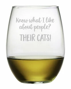 Susquehanna Glass Their Cats Stemless Wine & Gift Box Home Dinnerware
