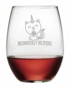Susquehanna Glass Meowgically Delicious Stemless Wine & Gift Box Home Dinnerware