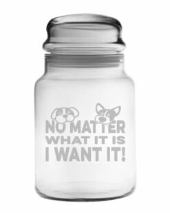 Susquehanna Glass I Want It Apothecary Jar Home Dinnerware