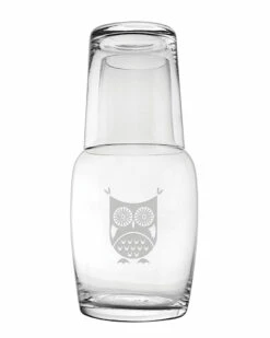 Susquehanna Glass Hoot Owl Night Bottle Set Home Decorative Items & Frames