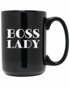 Susquehanna Glass Boss Lady Etched Black Mug Home Drinkware
