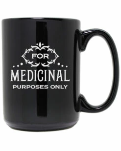 Susquehanna Glass Medicinal Purposes Etched Black Mug Home Decorative Items & Frames