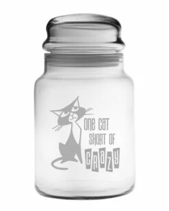 Susquehanna Glass One Cat Short Apothecary Jar Home Dinnerware
