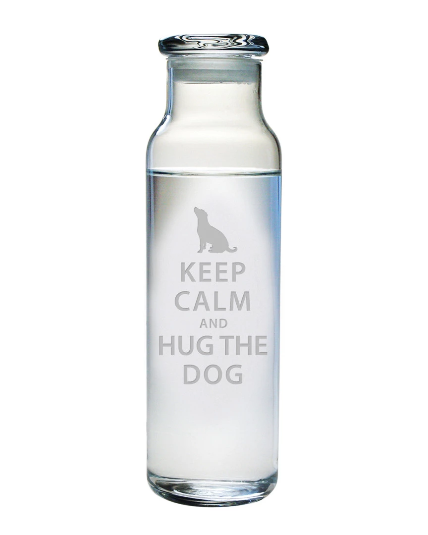 Susquehanna Glass Keep Calm & Hug The Dog 24oz Water Bottle Home Pet Supplies