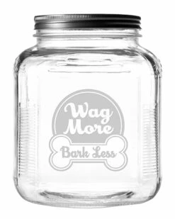 Susquehanna Glass Wag More Bark Less Gallon Treat Jar Home Bar Carts & Accessories