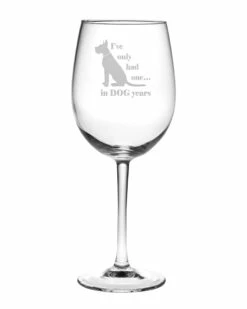 Susquehanna Glass 19oz Dog Years Wine Glass Set Of 4 Home Pet Supplies