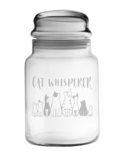 Susquehanna Glass Cat Whisperer Apothecary Jar Home Pet Supplies